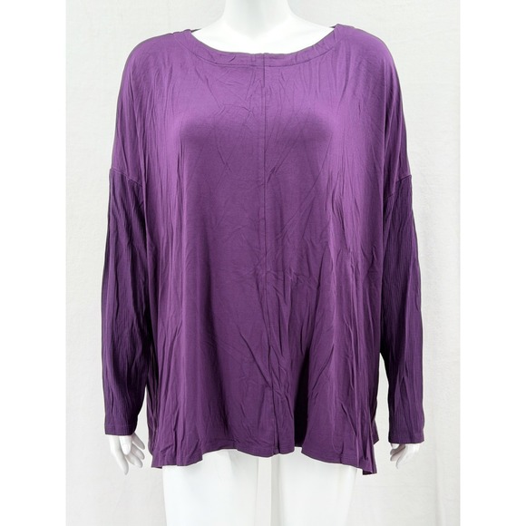 J. Jill Tops - J Jill Top Women 2X Purple Wearever Collection Long Sleeve Stretch Travel Staple